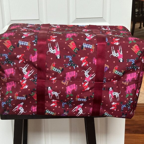 VERA BRADLEY HOLIDAY HOUNDS OVERSIZED CAR TOTE:NWT DOGS - Picture 10 of 13